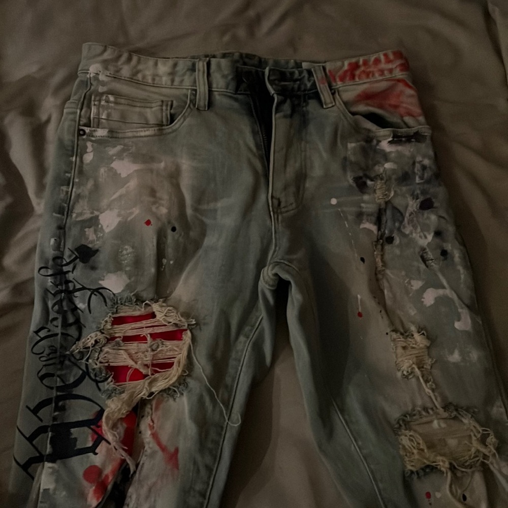 Smoke rise denim jeans